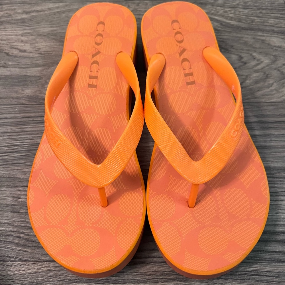 Coach Wedge Flip Flops (NWOT)